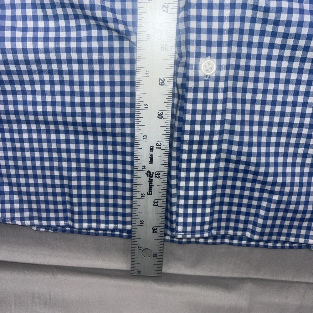 LL Bean Wrinkle Free Kennebunk Sport‎ Shirt Mens XLT Blue Traditional Fit Check